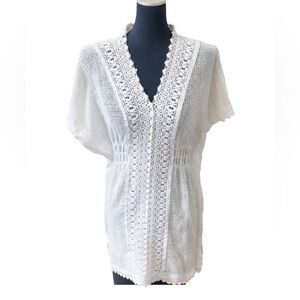 Seaspice White Peruvian Cotton Crochet Boho Top Size M